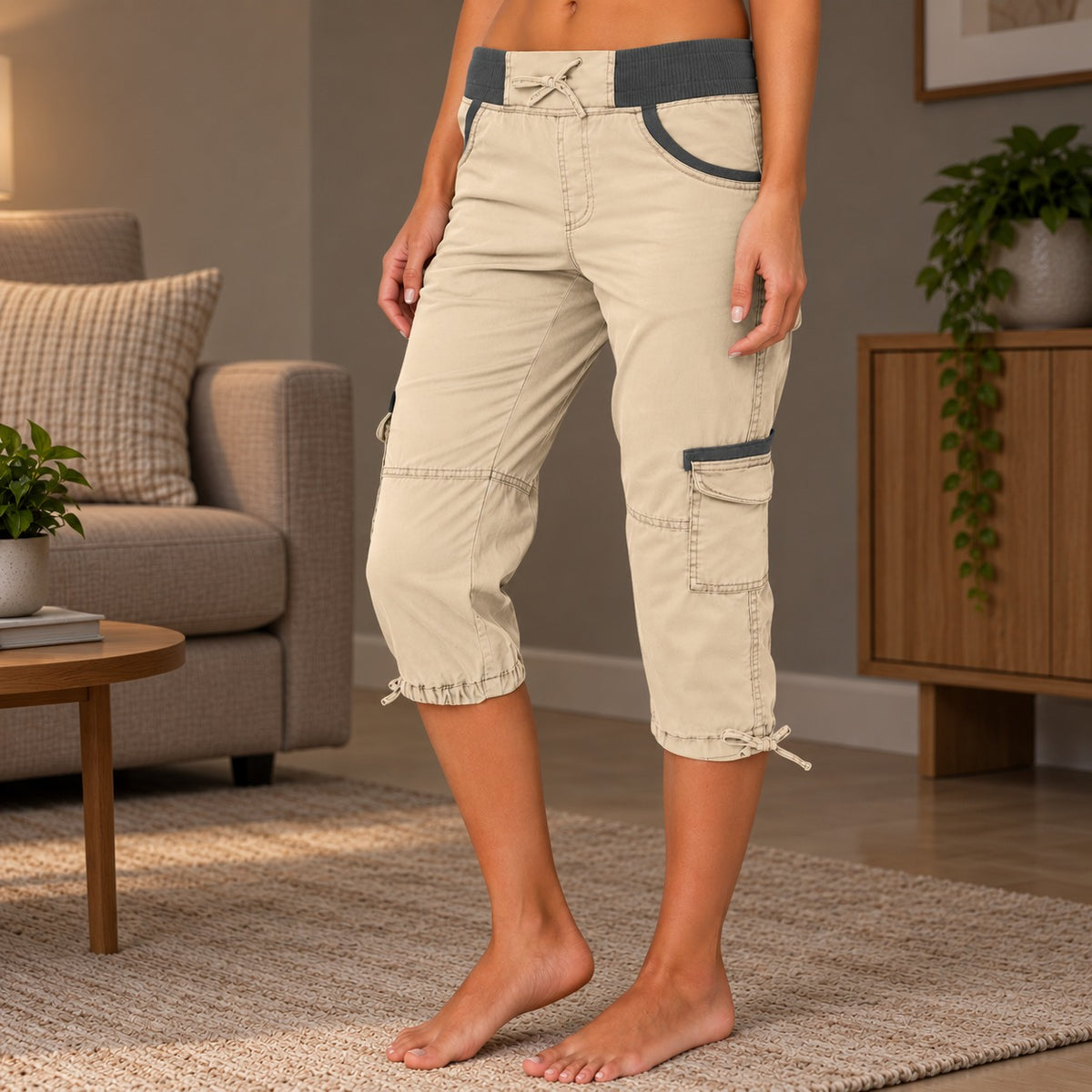 Capri Pants Hadley™ with Wide Waistband and Utility Pockets
