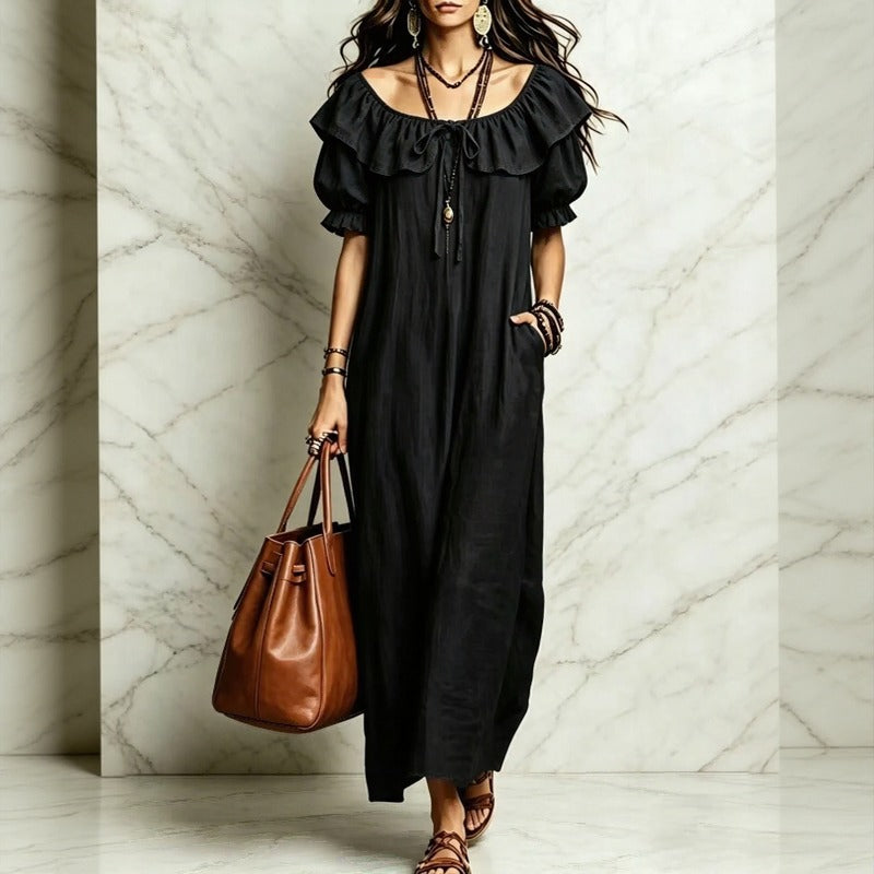 Neroli™ Dress with Off-the-Shoulder Neckline, Charming Ruffle and Relaxed Fit
