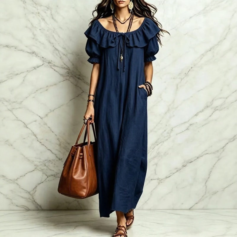 Neroli™ Dress with Off-the-Shoulder Neckline, Charming Ruffle and Relaxed Fit