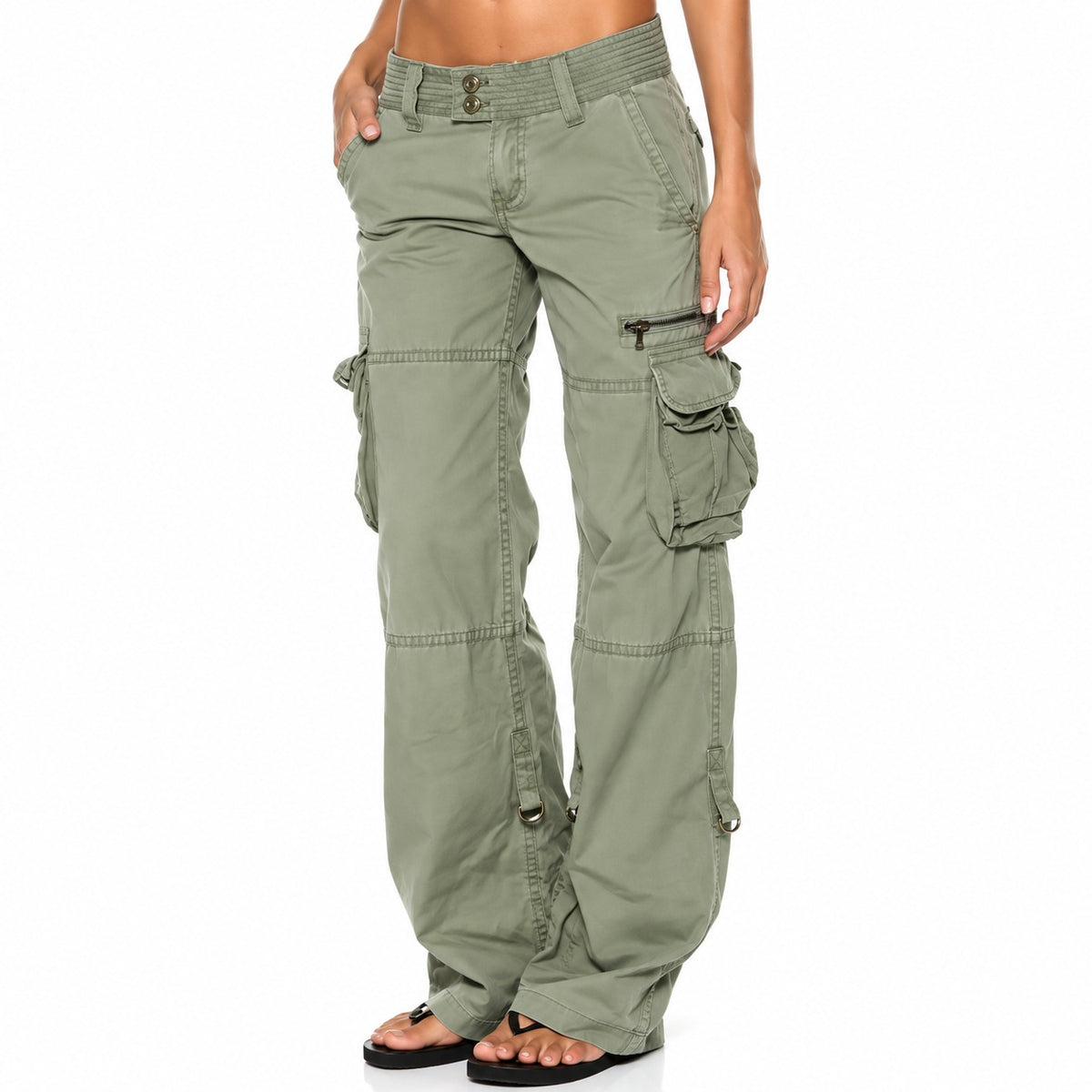 Norevia™ Cargo Pants with Utility Pockets, Wide-Leg Fit and Relaxed Style