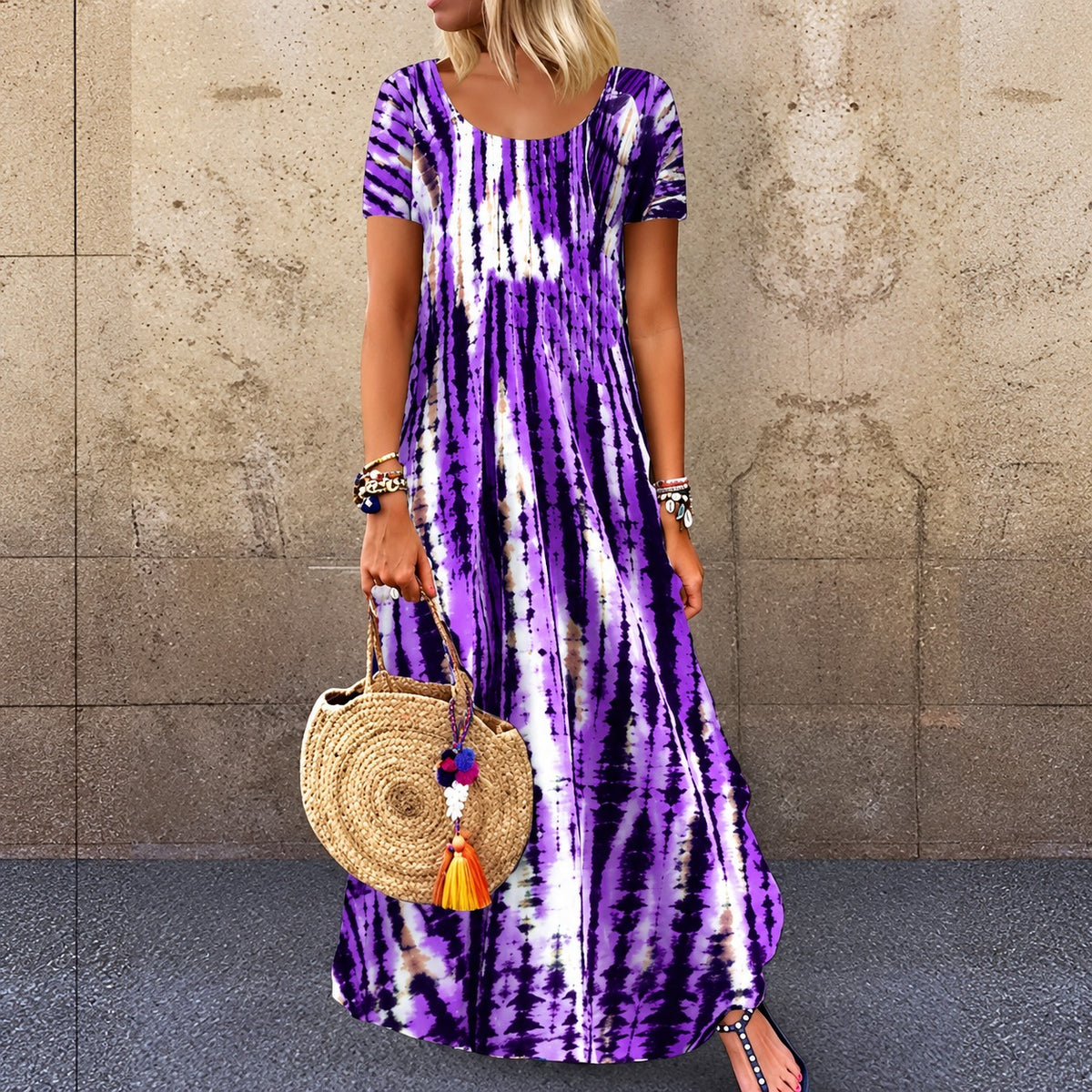 Talissa™ Maxi Dress with Tie-Dye Print and Relaxed Fit