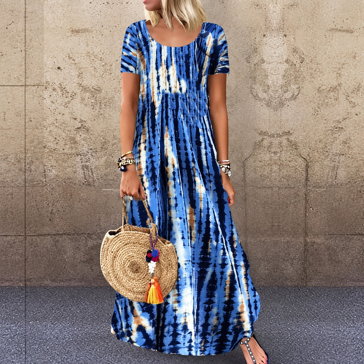 Talissa™ Maxi Dress with Tie-Dye Print and Relaxed Fit