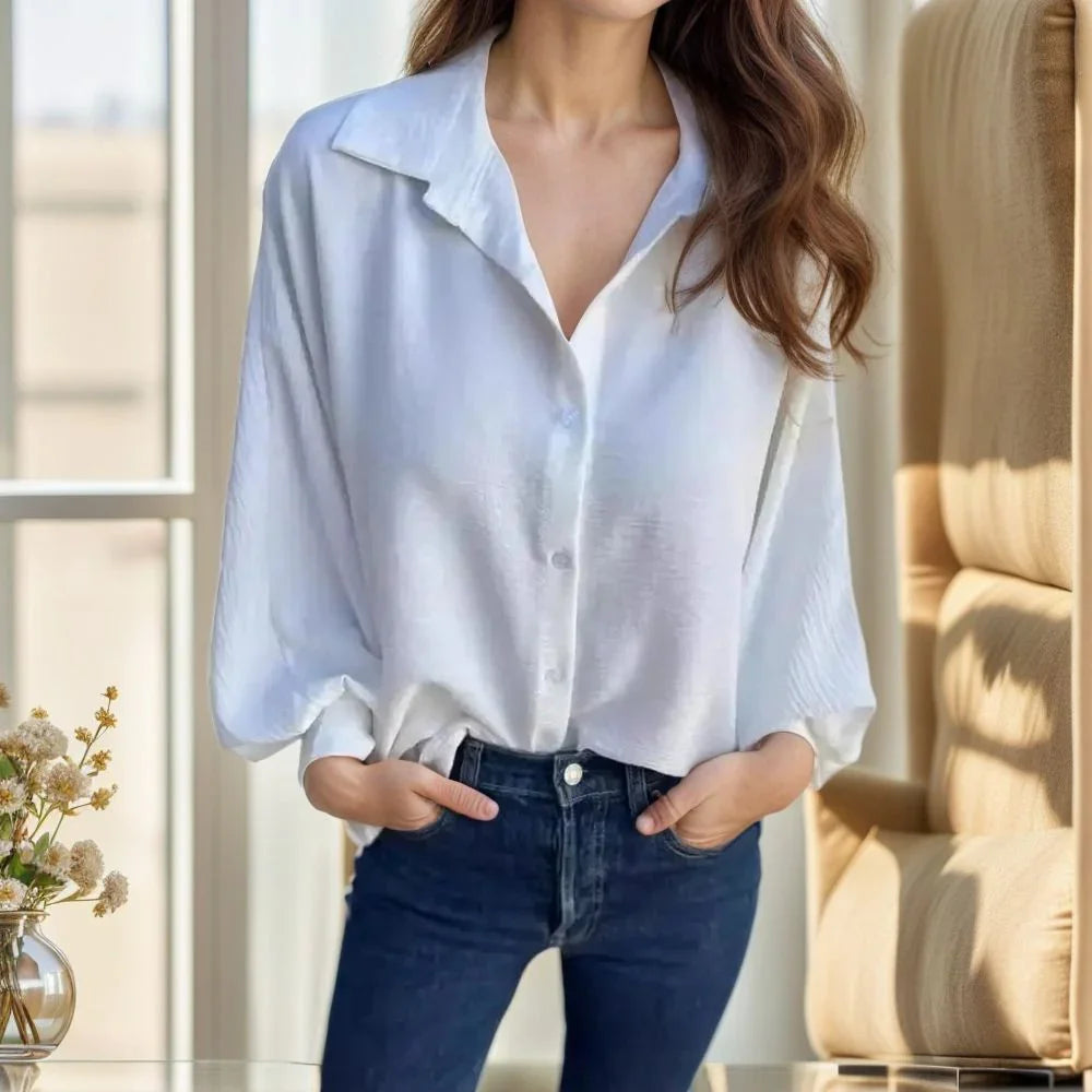 Letizia™ Shirt in Silky Viscose with Flowing Sleeves / For Women Who Choose Comfort Without Giving Up Charm!