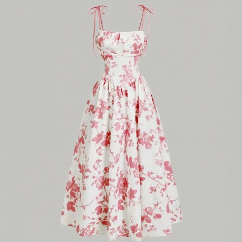 Violet™ Dress with Floral Print and Wide Comfortable Skirt / Timeless Sophistication and Freedom for Real Women!