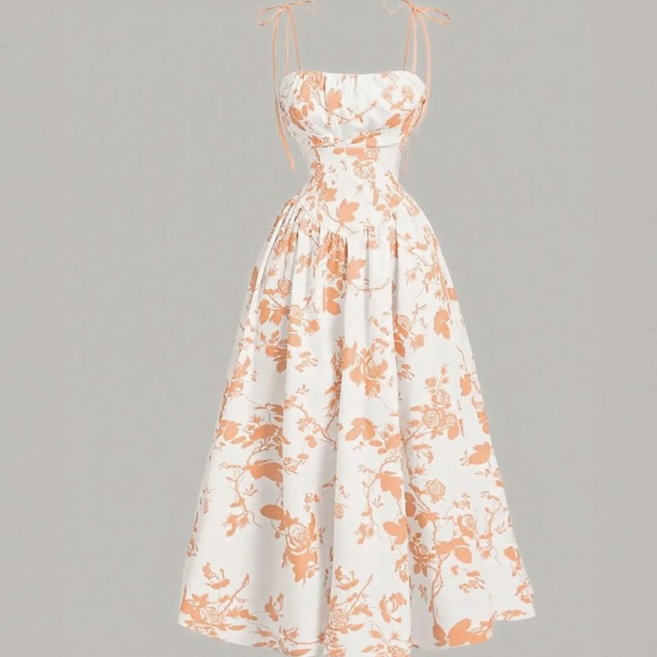 Violet™ Dress with Floral Print and Wide Comfortable Skirt / Timeless Sophistication and Freedom for Real Women!
