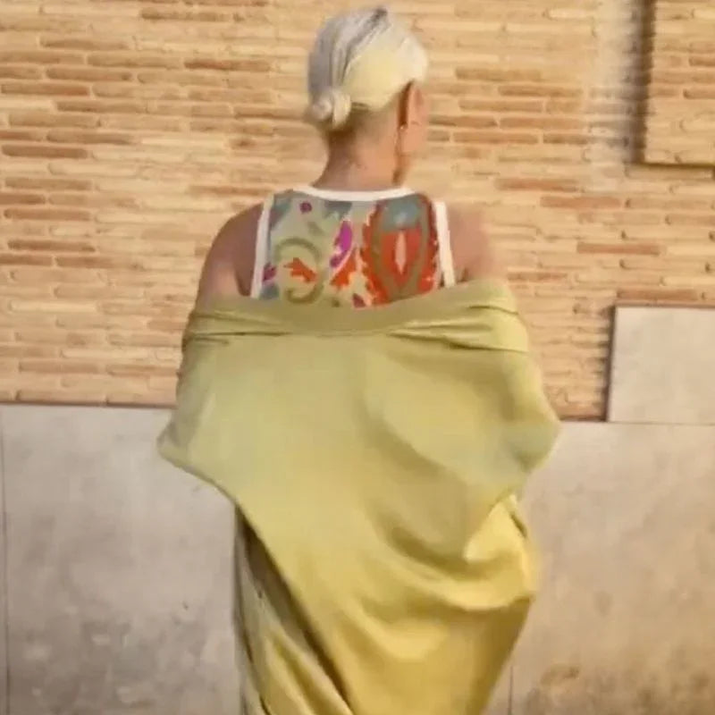 Majorie™ Artistic Satin Set with Dress + Matching Shawl / For Women Who Shine on Any Occasion!