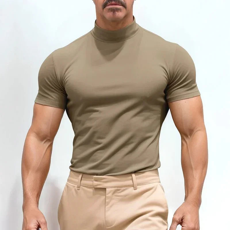 St. Moritz™ High Neck T-Shirt with Clean Design / Refined Minimalism for Men with Presence!