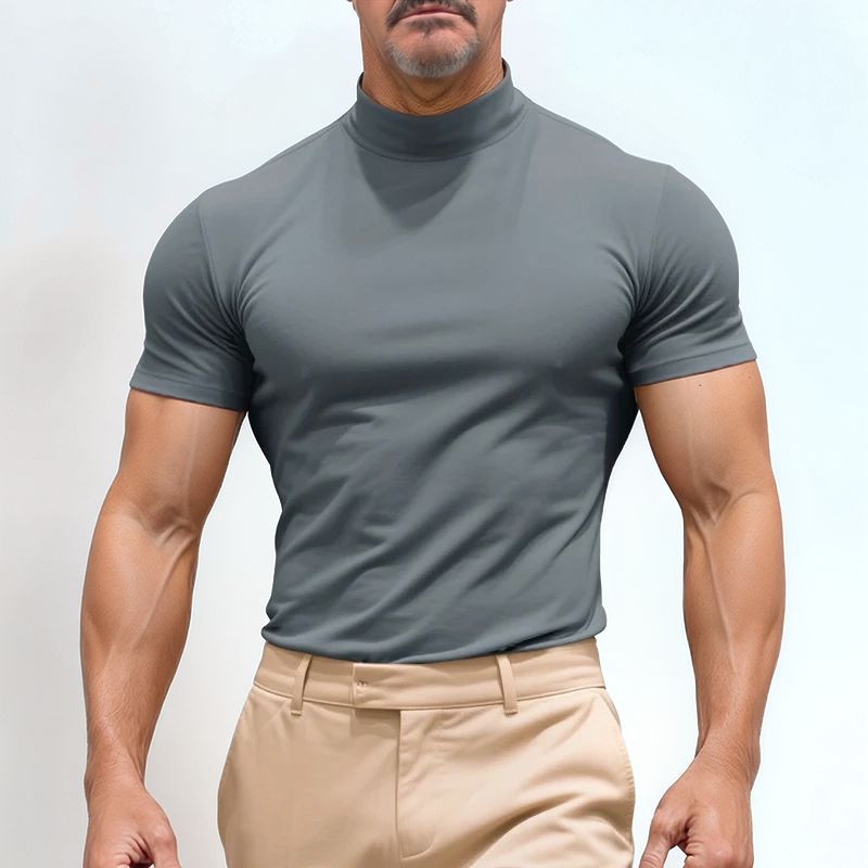St. Moritz™ High Neck T-Shirt with Clean Design / Refined Minimalism for Men with Presence!