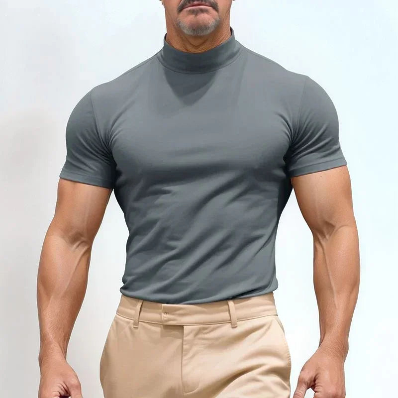 St. Moritz™ High Neck T-Shirt with Clean Design / Refined Minimalism for Men with Presence!