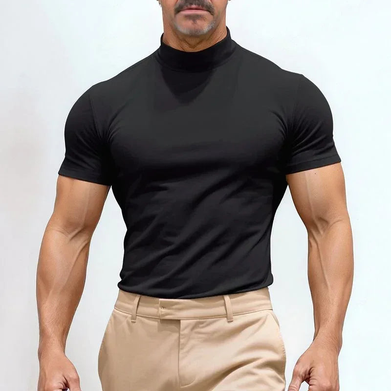St. Moritz™ High Neck T-Shirt with Clean Design / Refined Minimalism for Men with Presence!