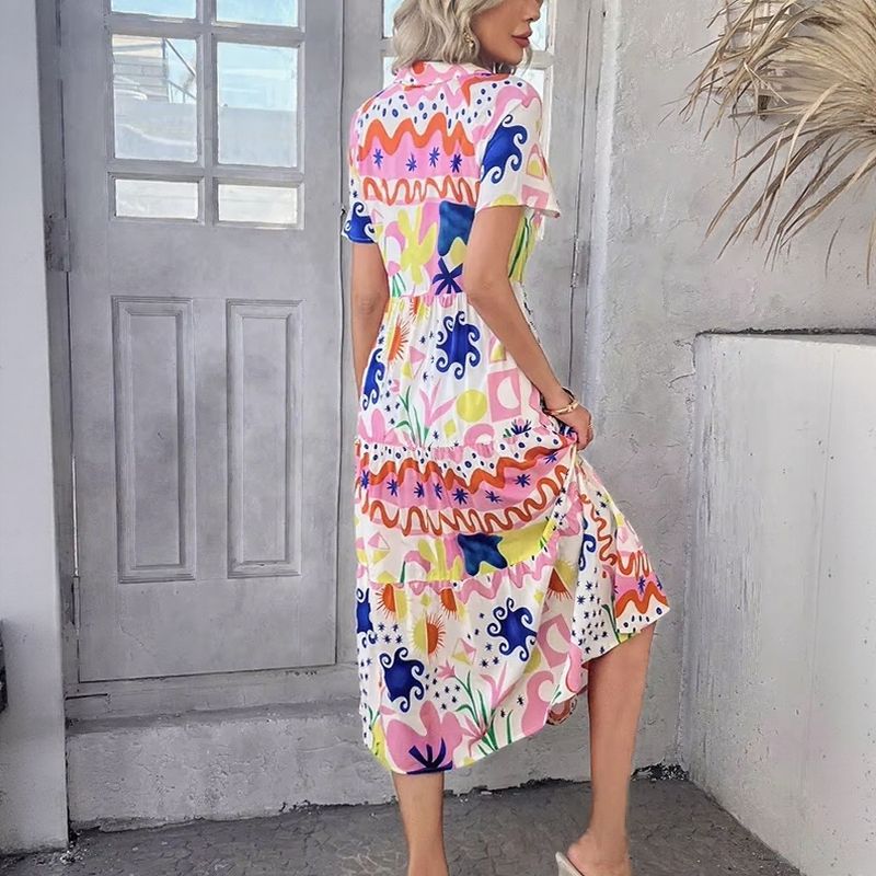 Bonjour™ Dress with Shirt Collar and Exclusive Prints / Joy and Elegance in One Piece!