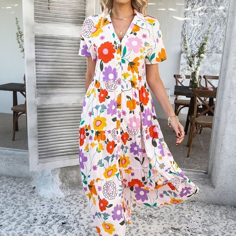 Bonjour™ Dress with Shirt Collar and Exclusive Prints / Joy and Elegance in One Piece!