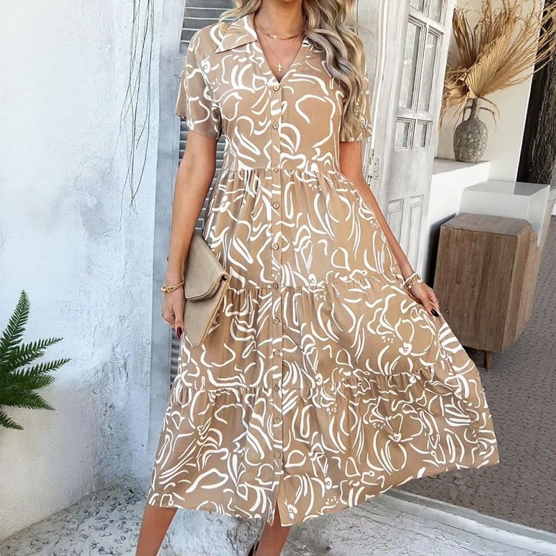 Bonjour™ Dress with Shirt Collar and Exclusive Prints / Joy and Elegance in One Piece!