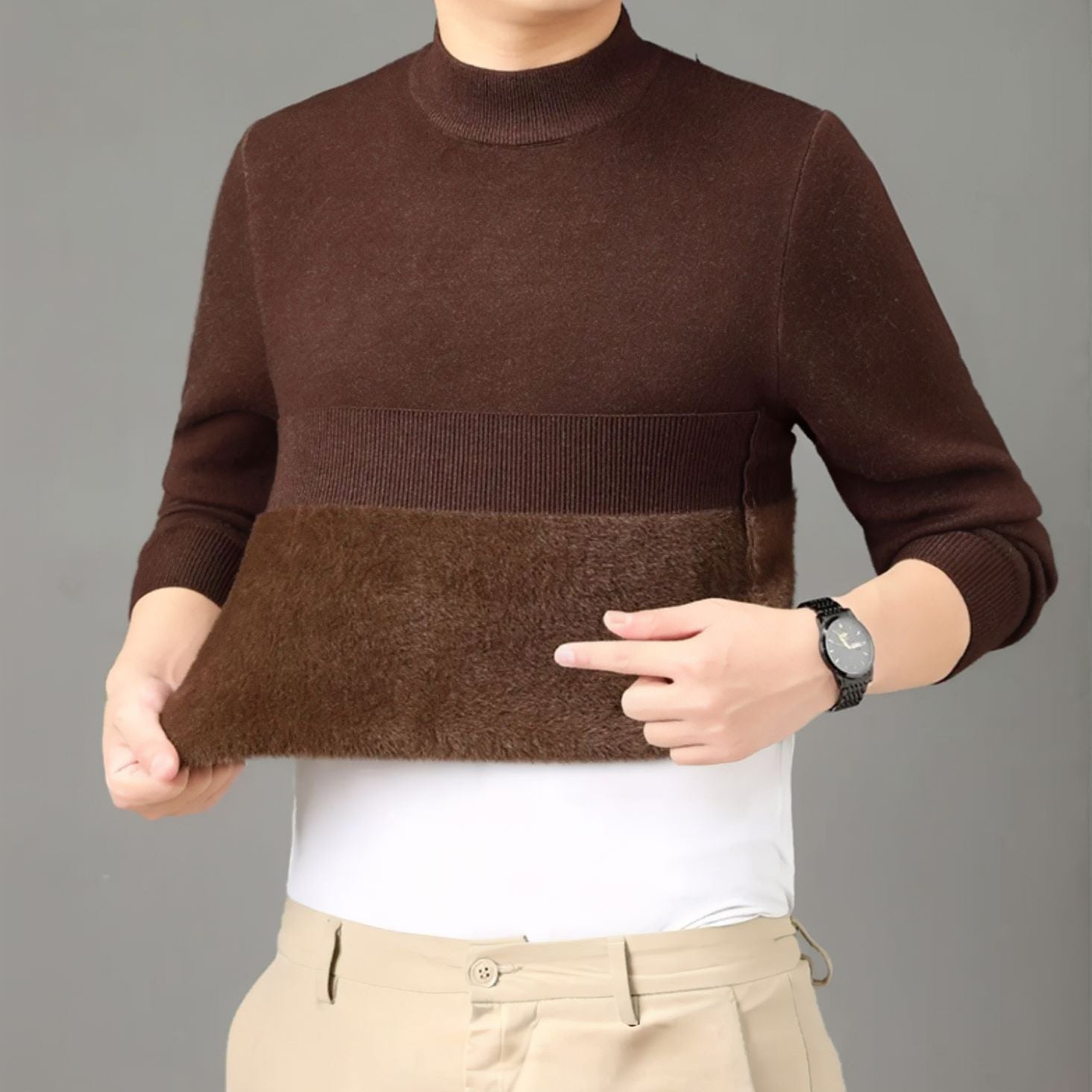 Everest™ Sweater with Premium Fleece Lining and High Neck / Sophisticated Warmth with Maximum Comfort Even on the Coldest Days!