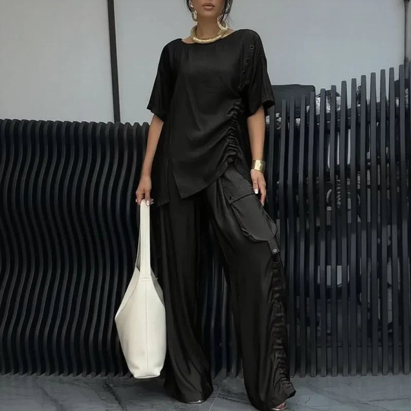 Nomad Chic™ 2-Piece Set with Asymmetrical Design and Flowing Silhouette / Modern Elegance for Your Dynamic Routine!