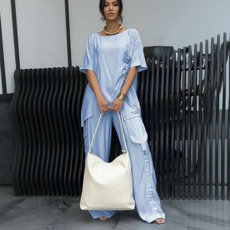 Nomad Chic™ 2-Piece Set with Asymmetrical Design and Flowing Silhouette / Modern Elegance for Your Dynamic Routine!