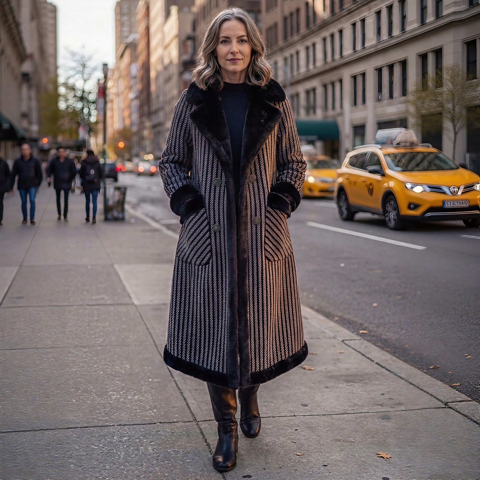 Nordic Prestige™ Coat with Velvet Interior and Sophisticated Long Cut