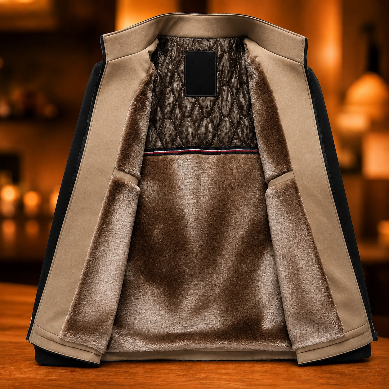 Harrington™ Jacket with Velvet-Lined Interior and High Collar
