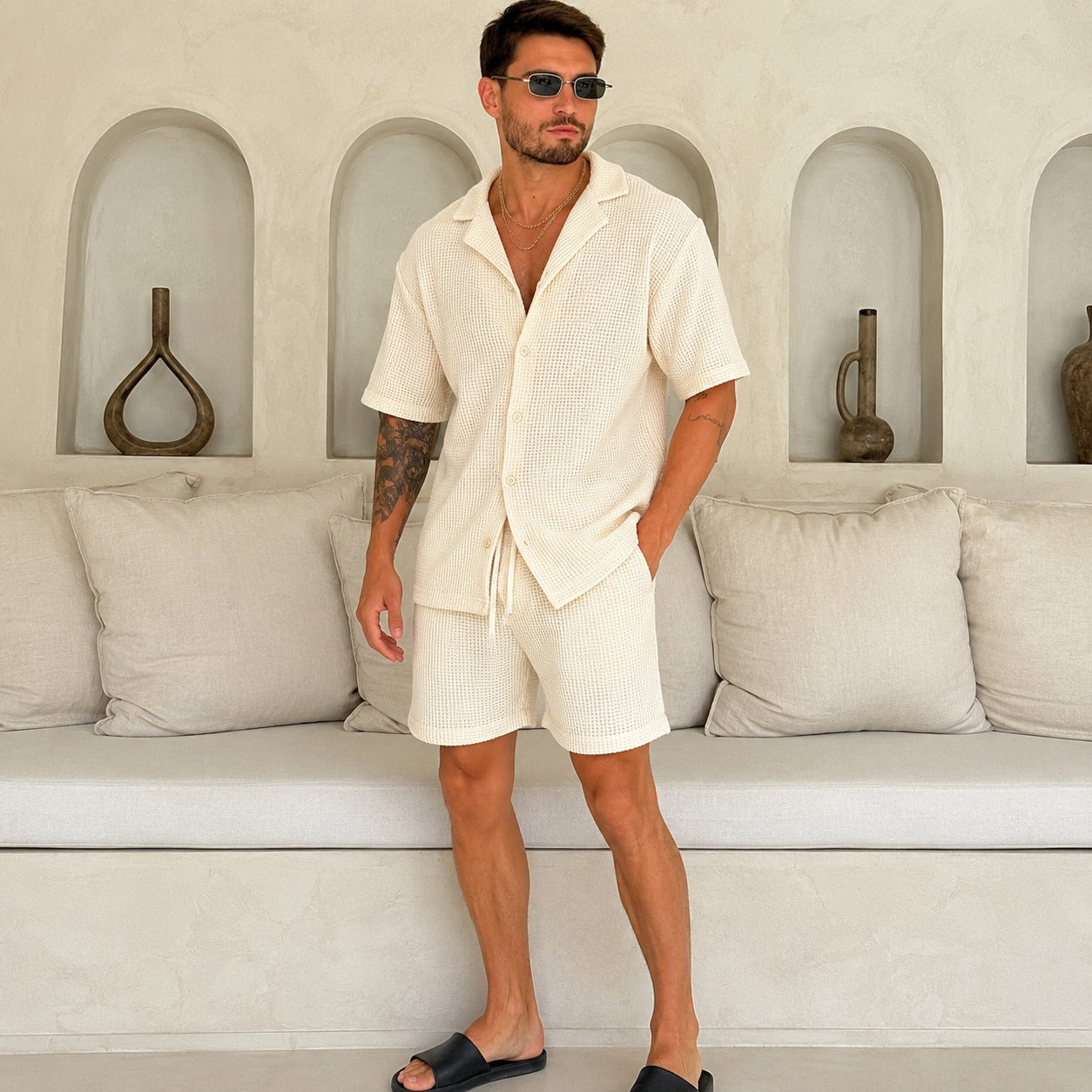 Hampton™ Premium Textured Knit Set with Resort Collar