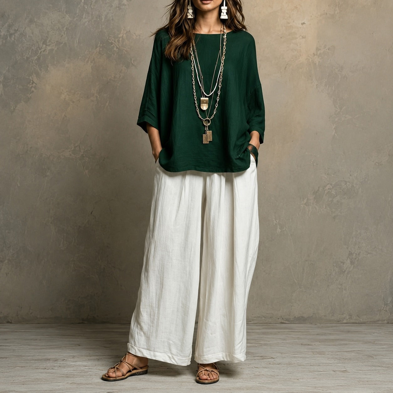 Set Lurea™ with Relaxed Top, Wide-Leg Pants and Flowy Drape