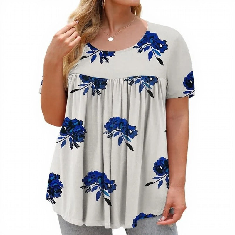 Lirena™ Blouse with Charming Prints and Gathered Silhouette