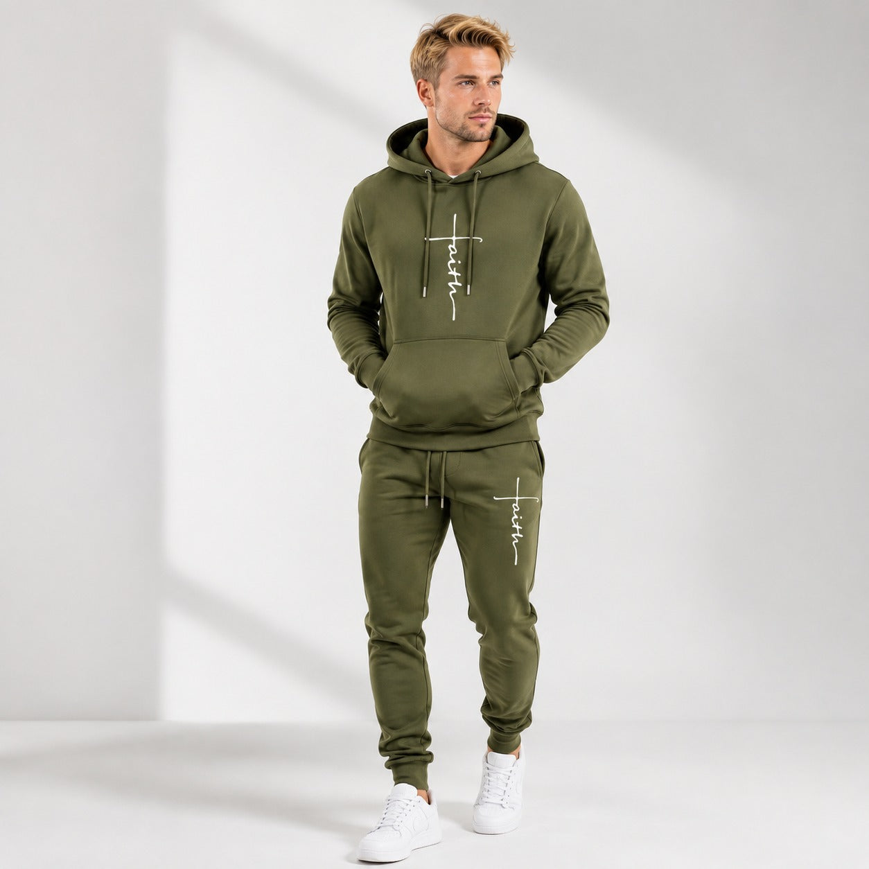Raviel™ Faith Print Set with Hooded Sweatshirt and Jogger Pants