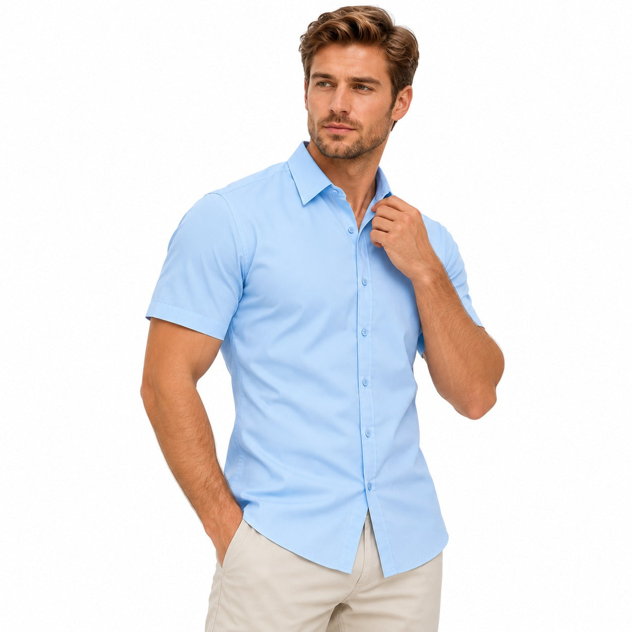 Marco™ Slim Fit Shirt with Classic Collar and Short Sleeves