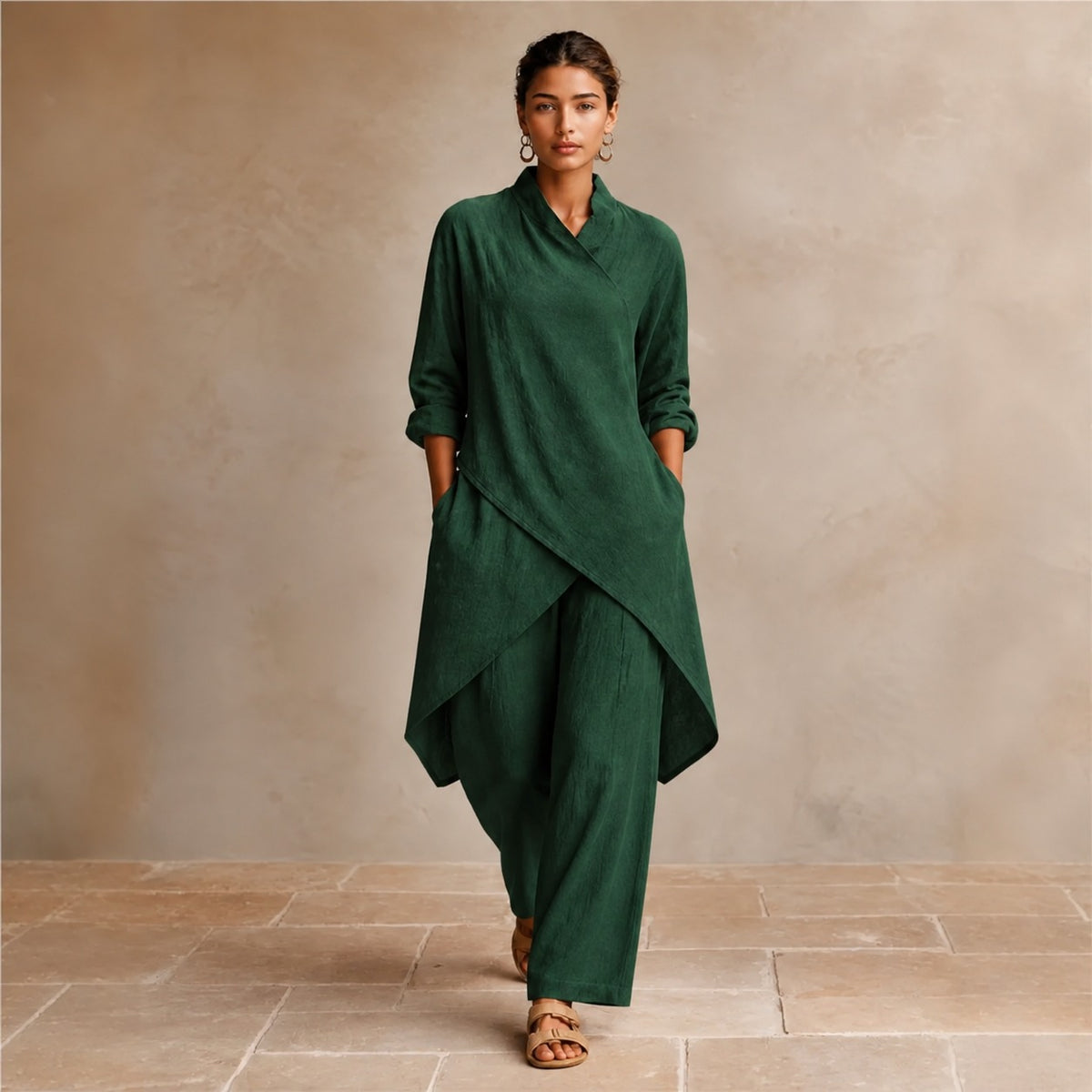 Set Ardmore™ with Asymmetrical Wrap Top and Wide-Leg Pants