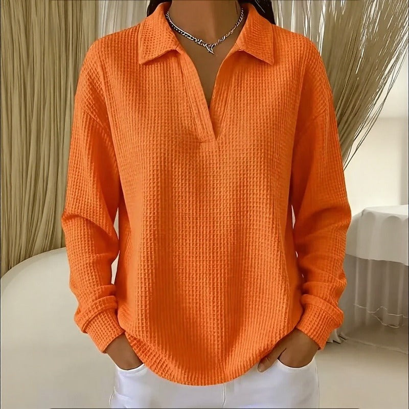 Luma™ Blouse with Textured Fabric, Classic Collar and Relaxed Fit