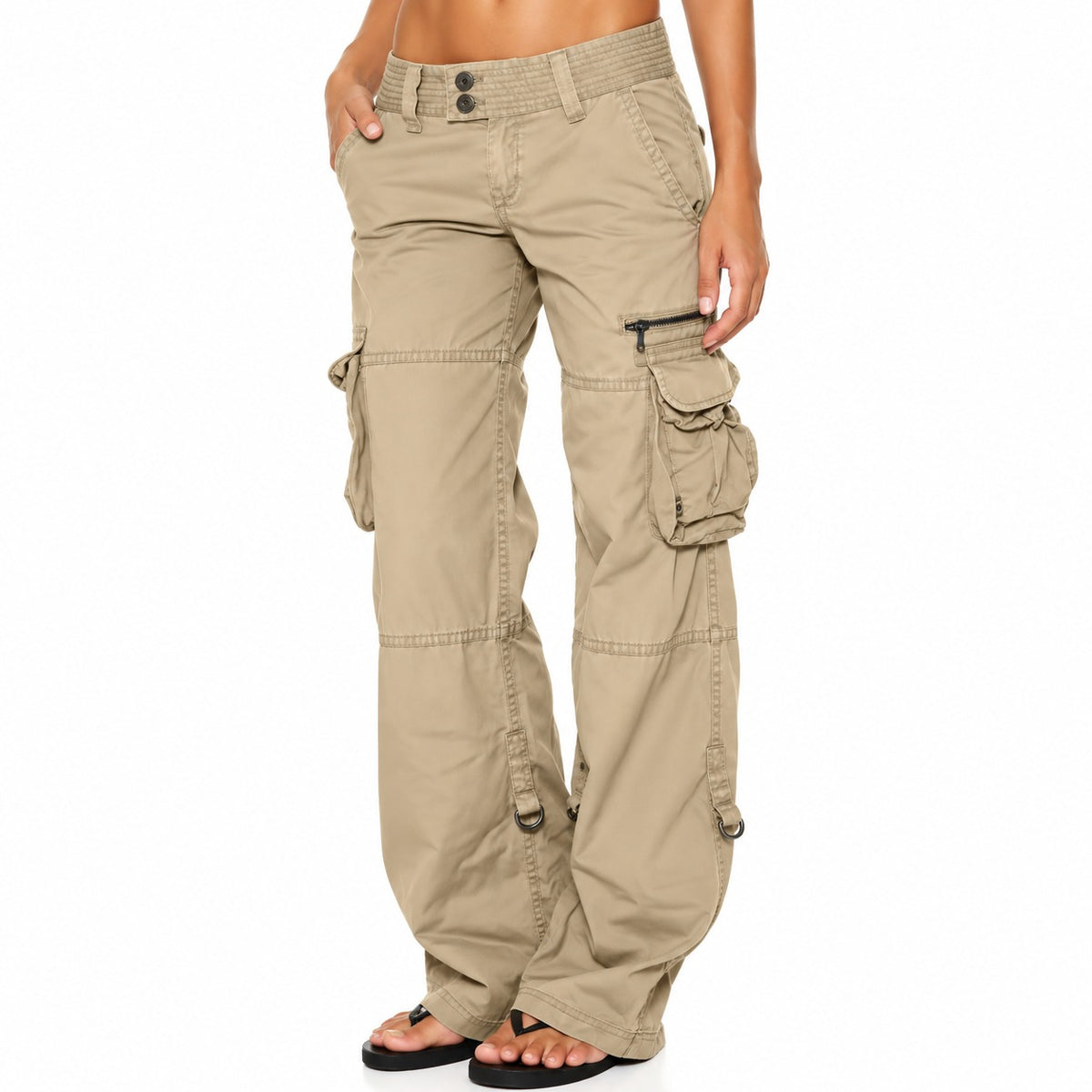 Norevia™ Cargo Pants with Utility Pockets, Wide-Leg Fit and Relaxed Style