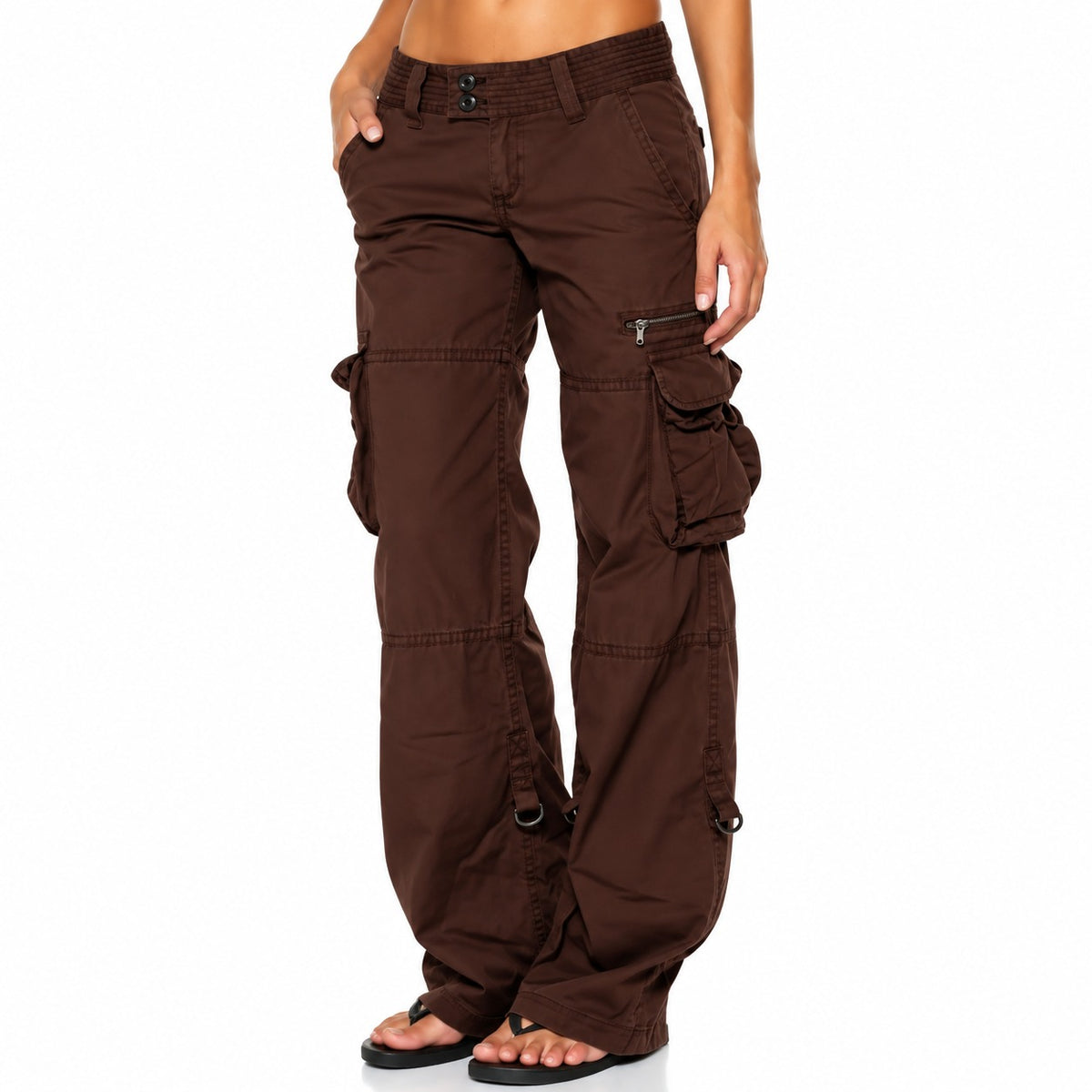 Norevia™ Cargo Pants with Utility Pockets, Wide-Leg Fit and Relaxed Style