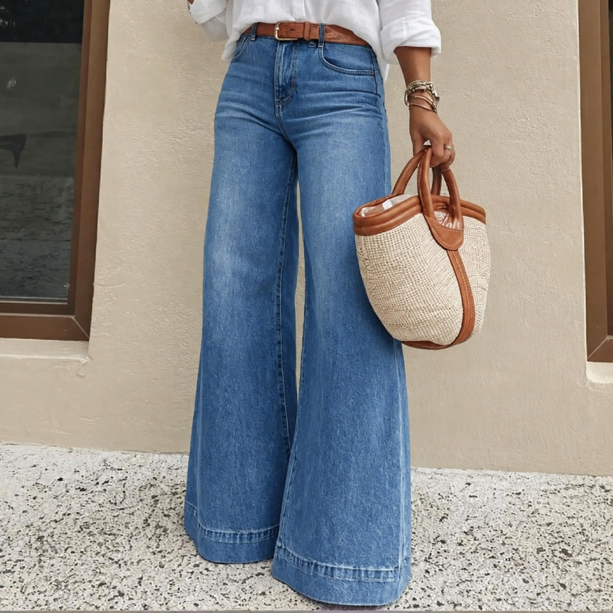 Wide-Leg Jeans Sutton™ with High Rise and Vintage Wash