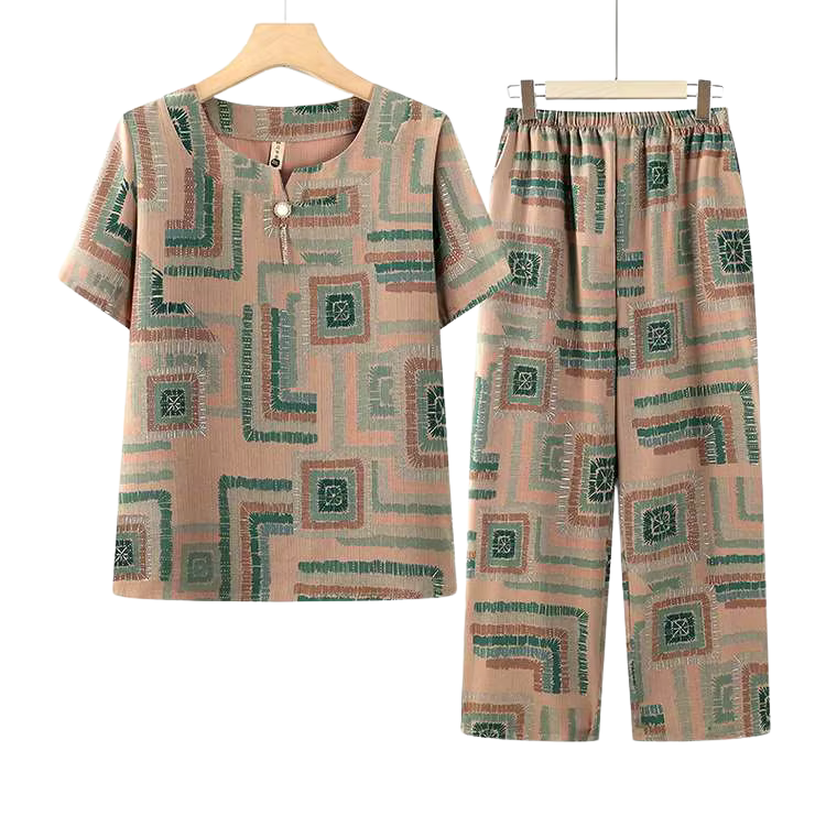 Harmony™ Set In Lightweight Poplin With Retro-Chic Print / The Perfect Balance Between Style and Everyday Comfort!