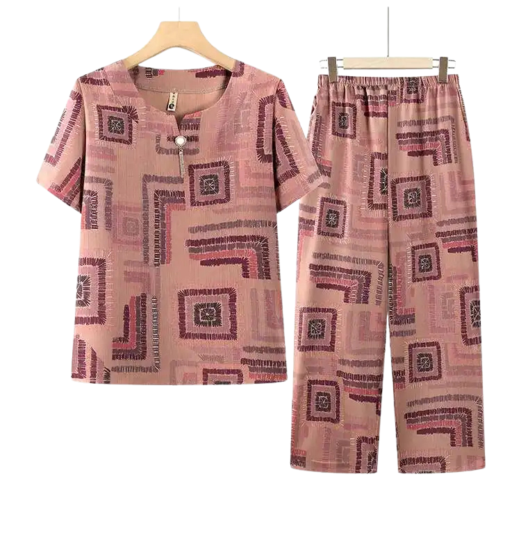Harmony™ Set In Lightweight Poplin With Retro-Chic Print / The Perfect Balance Between Style and Everyday Comfort!
