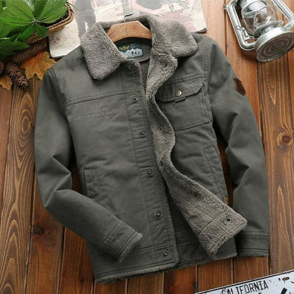 Cotton Aviator Jacket With Monogram Fleece Collar main image 0