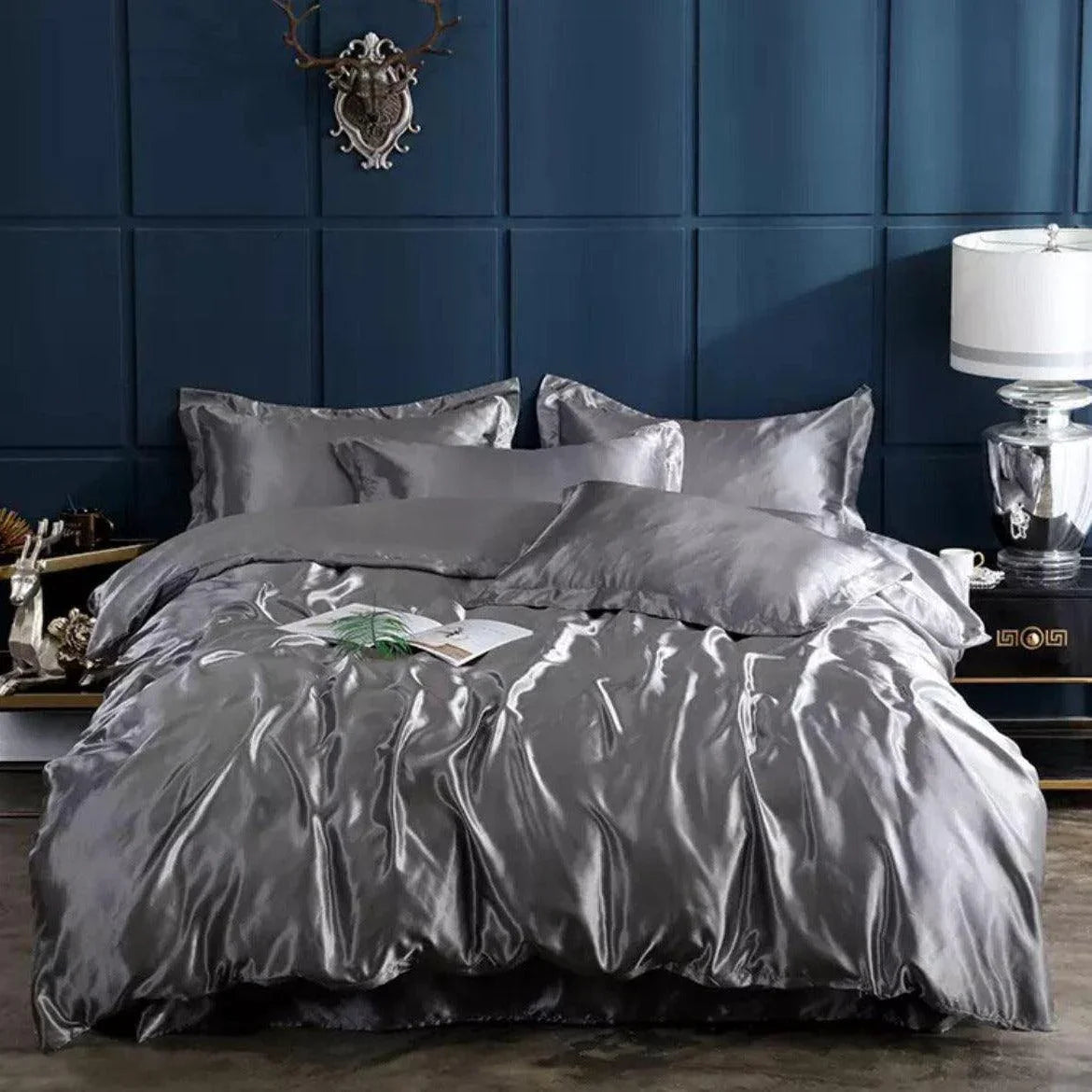 Conjunto Completo de Roupas de Cama de Cetim Funnry™ - 4 unidades SUPER SOFT - ModernLar