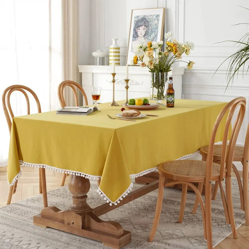 Elegant Cotton Tablecloth – Decorative Dining Cover for Everyday Charm and Special Occasions
