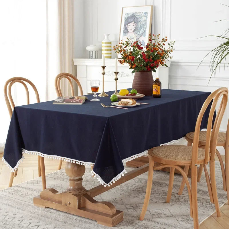 Elegant Cotton Tablecloth – Decorative Dining Cover for Everyday Charm and Special Occasions
