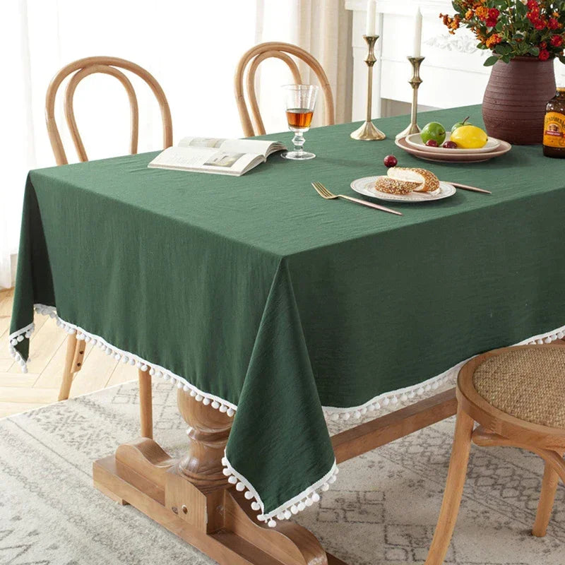 Elegant Cotton Tablecloth – Decorative Dining Cover for Everyday Charm and Special Occasions