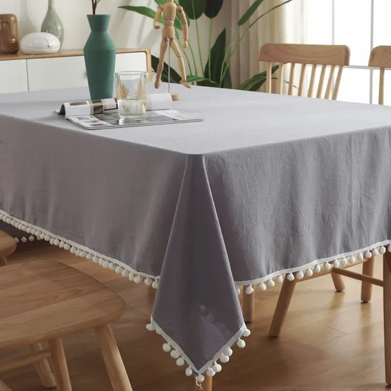 Elegant Cotton Tablecloth – Decorative Dining Cover for Everyday Charm and Special Occasions