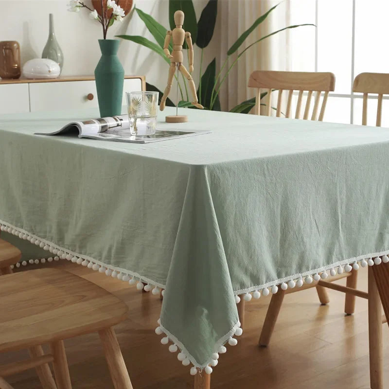 Elegant Cotton Tablecloth – Decorative Dining Cover for Everyday Charm and Special Occasions