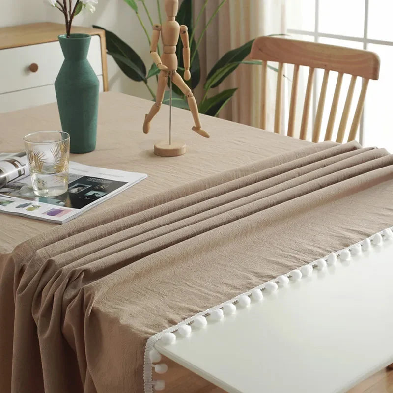 Elegant Cotton Tablecloth – Decorative Dining Cover for Everyday Charm and Special Occasions