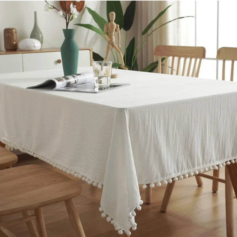 Elegant Cotton Tablecloth – Decorative Dining Cover for Everyday Charm and Special Occasions
