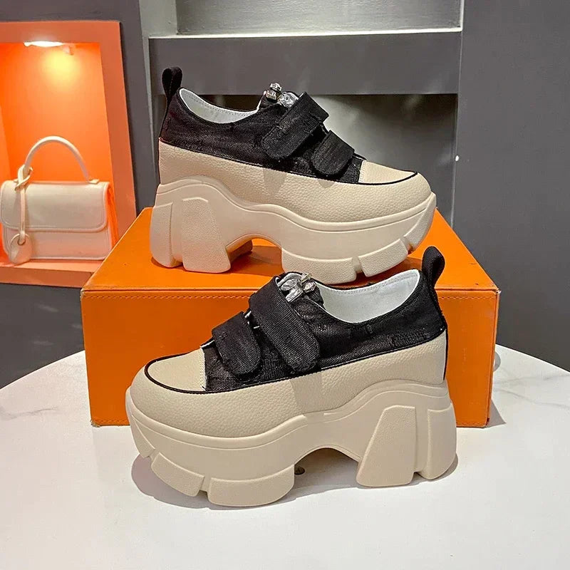 Women’s Denim Platform Sneakers – Extra 5cm Height with a Bold and Stylish Everyday Look