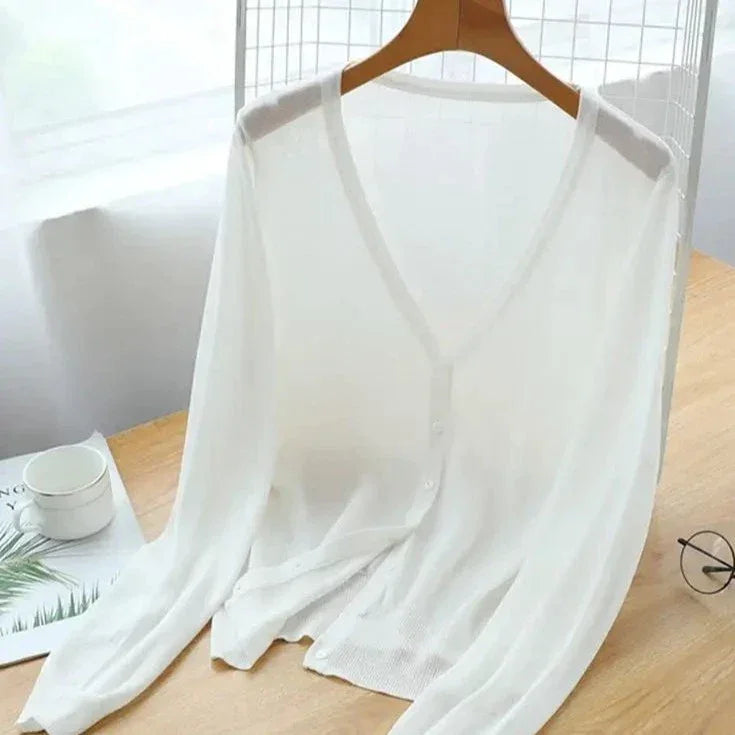 Women’s Lightweight Cardigan Blouse – Breathable Style with UV Protection for Summer and Fall