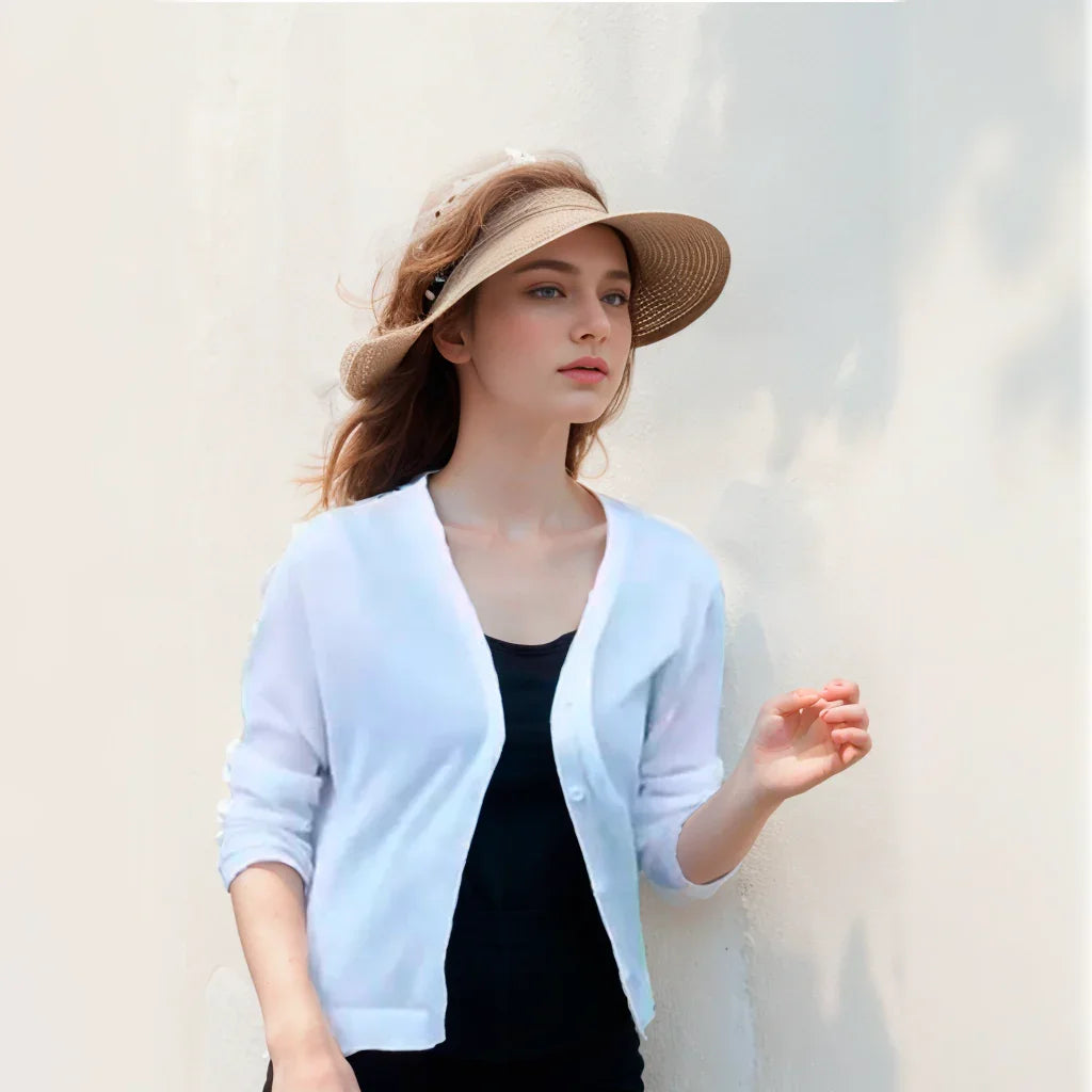 Women’s Lightweight Cardigan Blouse – Breathable Style with UV Protection for Summer and Fall