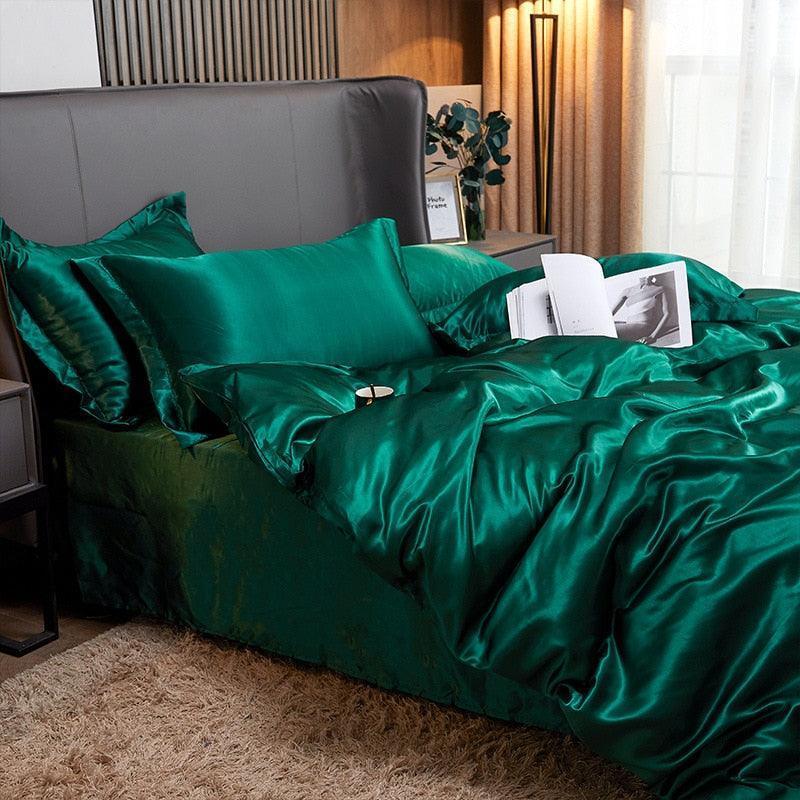 Conjunto Completo de Roupas de Cama de Cetim Funnry™ - 4 unidades SUPER SOFT - ModernLar