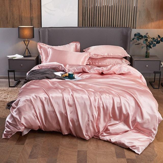 Conjunto Completo de Roupas de Cama de Cetim Funnry™ - 4 unidades SUPER SOFT - ModernLar