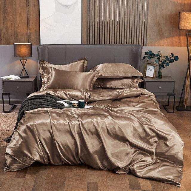 Conjunto Completo de Roupas de Cama de Cetim Funnry™ - 4 unidades SUPER SOFT - ModernLar