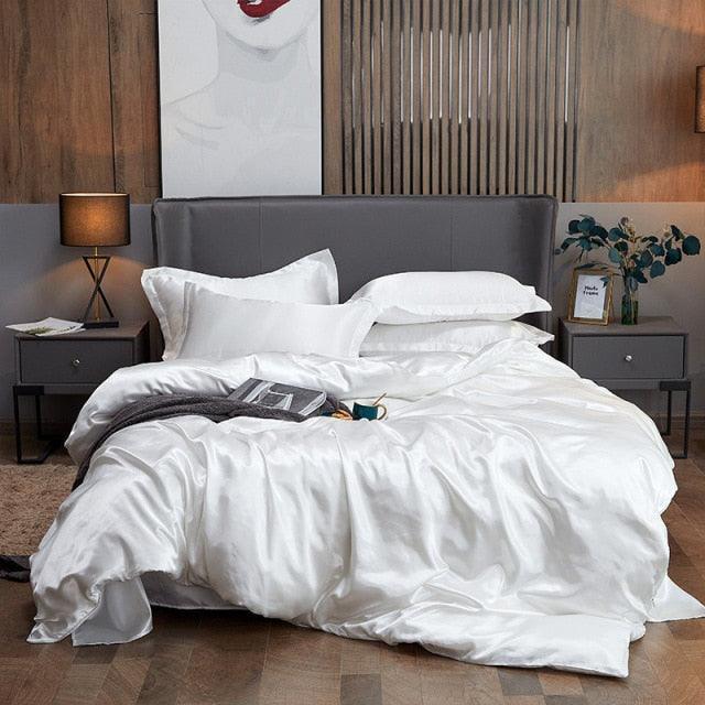 Conjunto Completo de Roupas de Cama de Cetim Funnry™ - 4 unidades SUPER SOFT - ModernLar